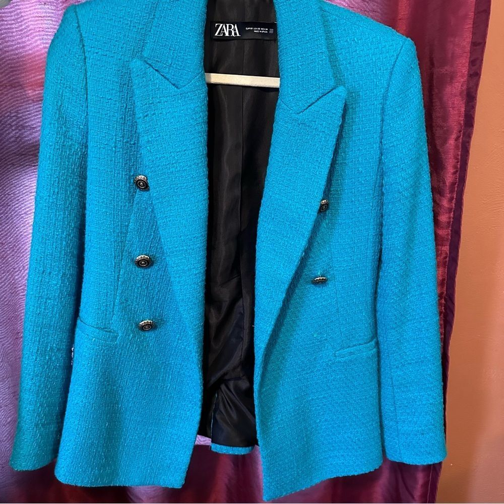 Zara turquoise color blazer
